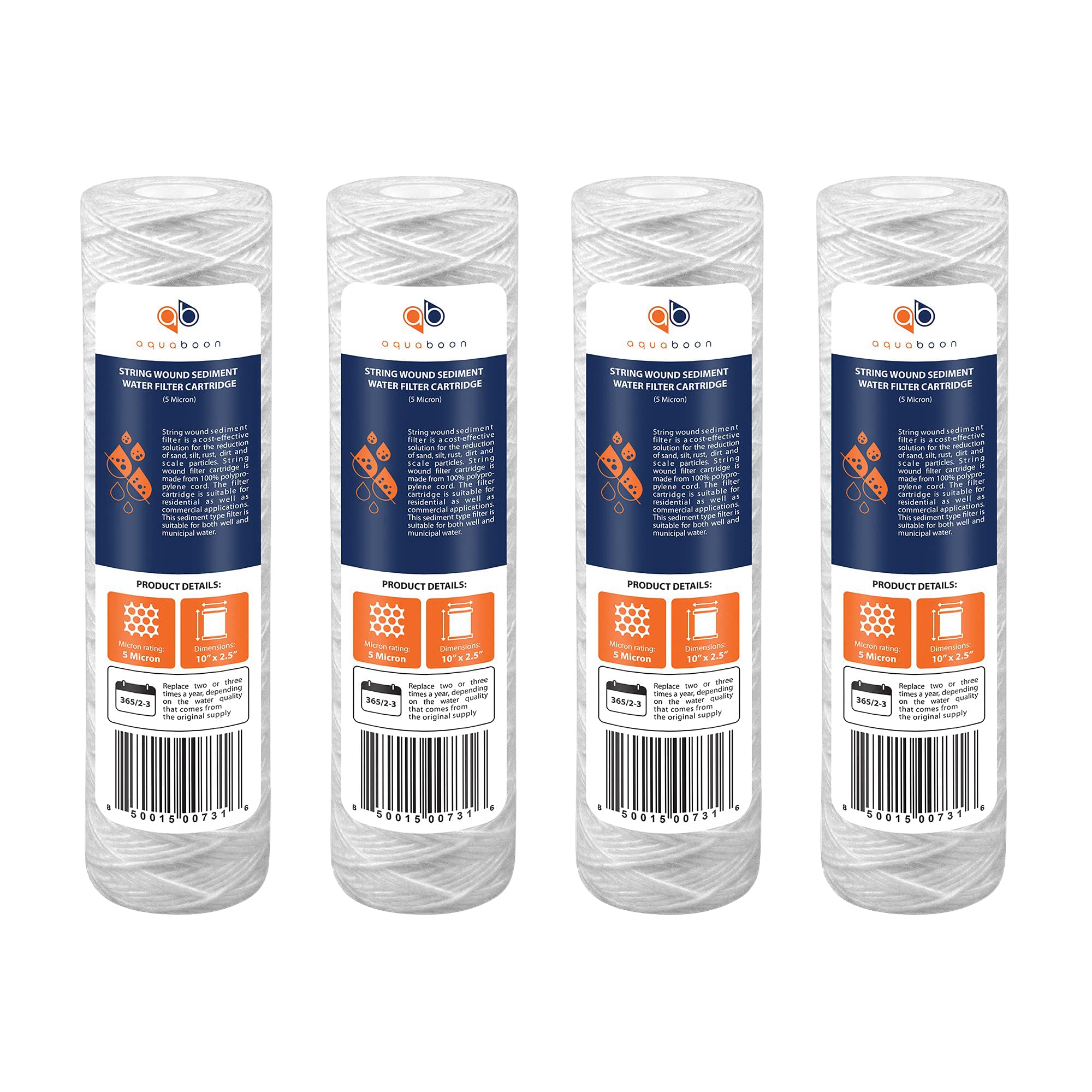 Aquaboon 5-micron sediment filter in use delivers clearer water and fewer rust particles.