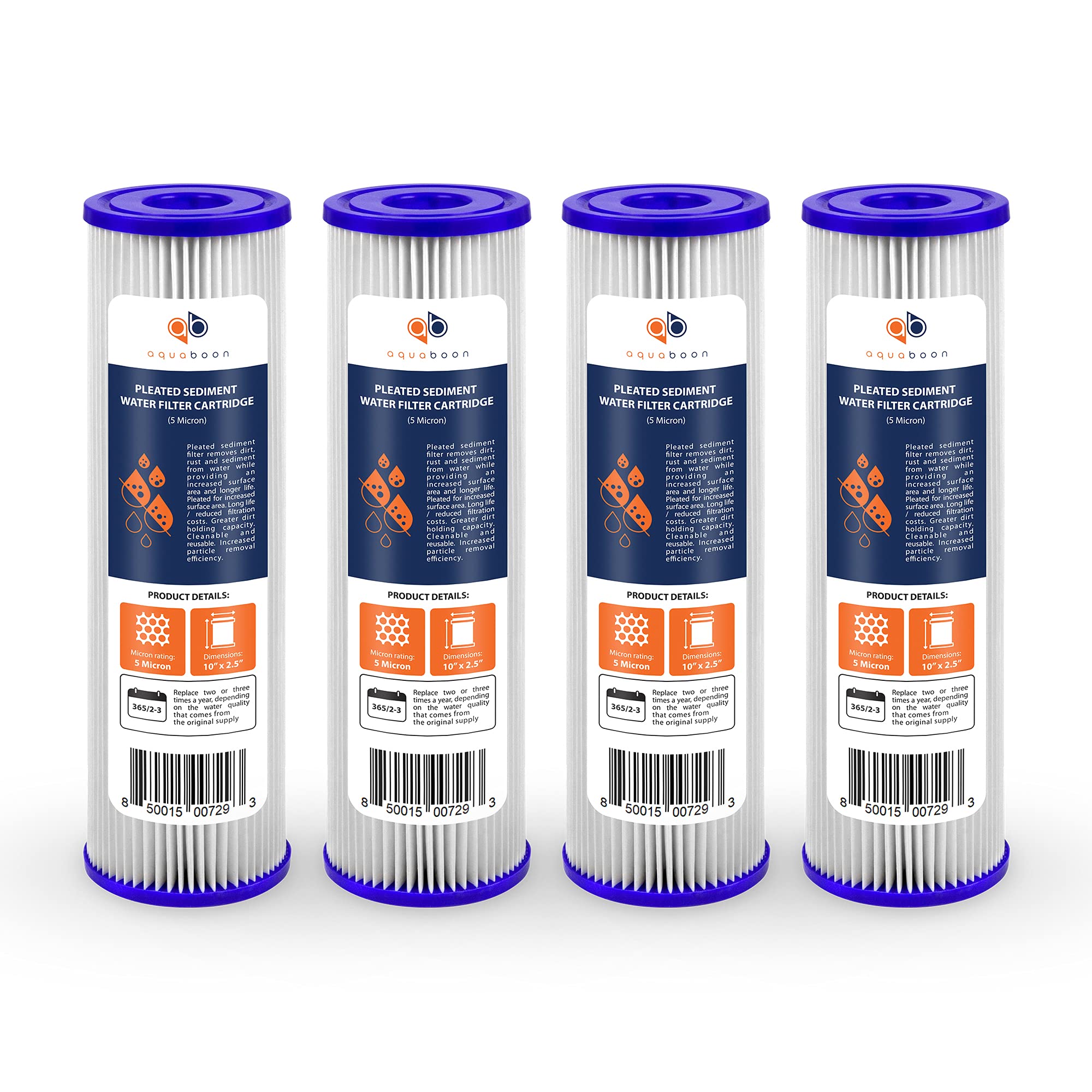 Aquaboon 5-micron sediment filter improves well water by reducing sediment and rust.