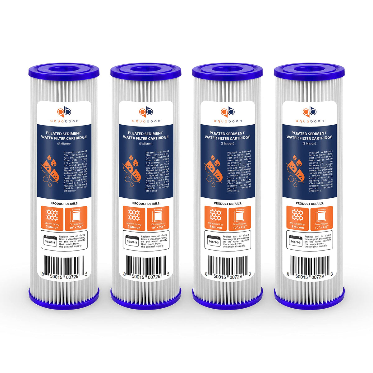 Aquaboon 5-micron sediment filter improves well water by reducing sediment and rust.