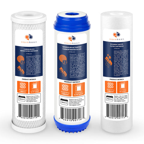 Aquaboon 5-micron sediment filter 10x2.5 improves water clarity at all taps