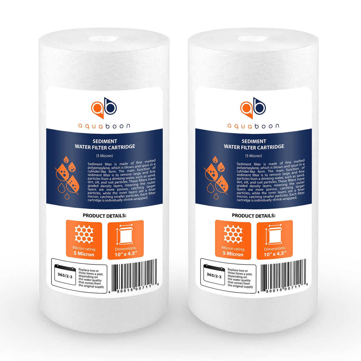 Aquaboon 5-micron sediment filter in 10x4.5 housing for clearer well water