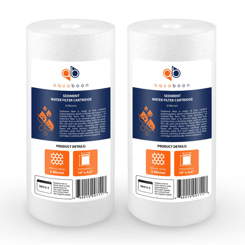 Aquaboon 5-micron sediment filter in 10x4.5 housing for clearer well water
