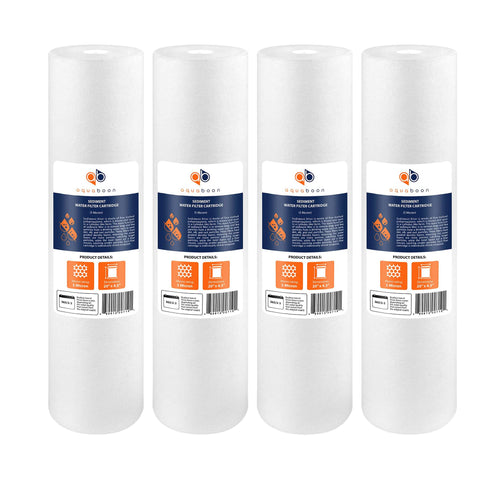 Aquaboon 5-micron sediment filter 20x4-5 traps sand and rust for clearer water.