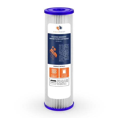 Aquaboon filter compatible with common 10 inch housings for easy replacement
