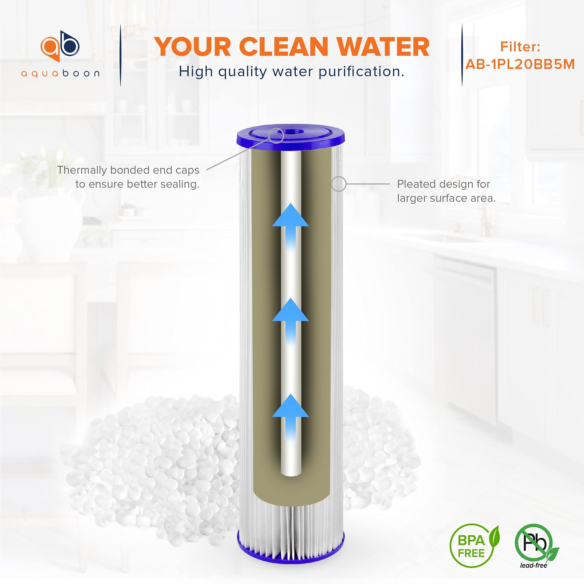 Aquaboon maintains constant water flow with 5-micron filtration