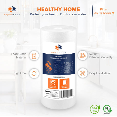 Durable polypropylene construction resists corrosion for long-lasting filtration.