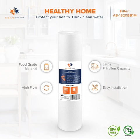 Aquaboon durable polypropylene filter resists chemicals for safe water.