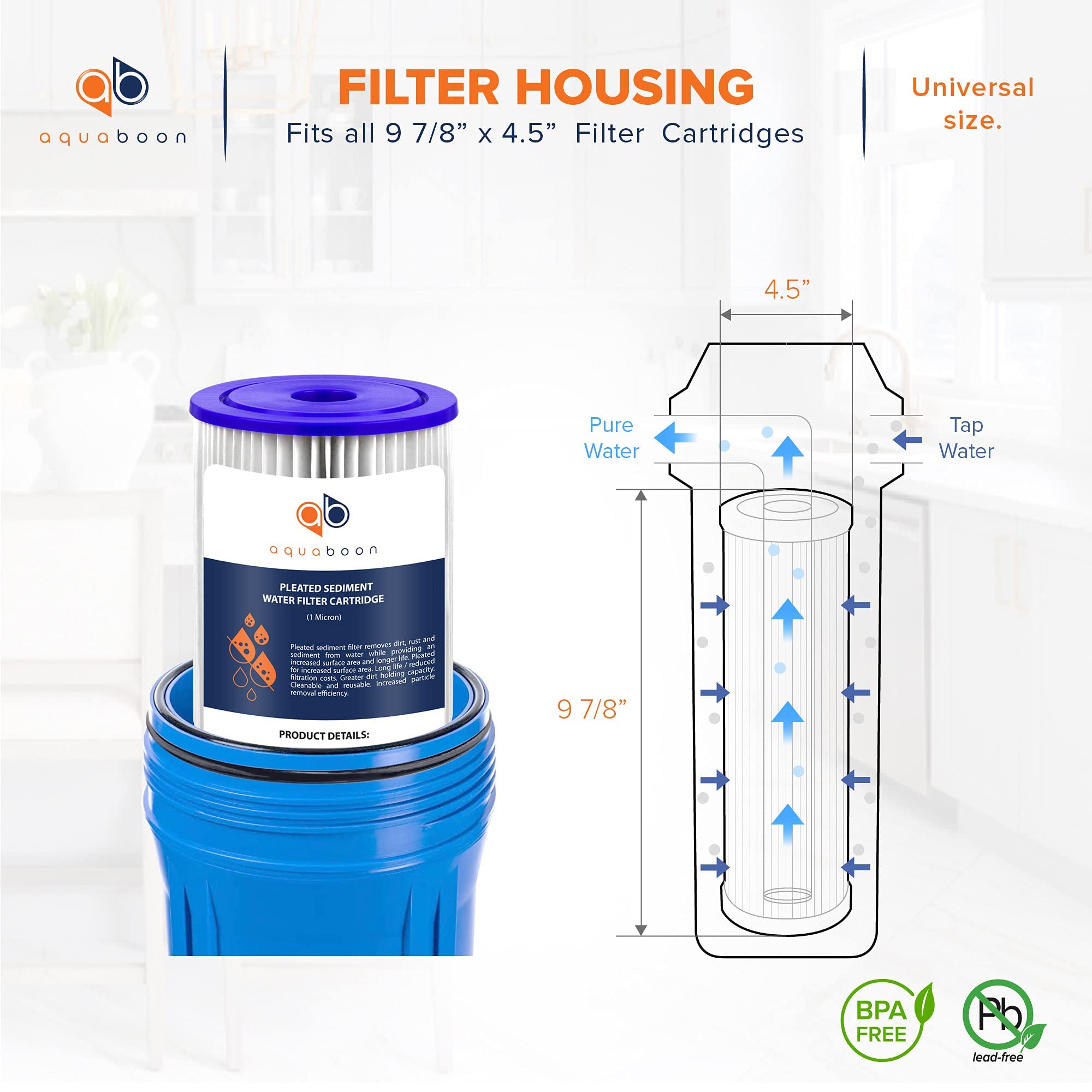 Aquaboon pleated filter 10x4.5 installation demonstrating easy fit.