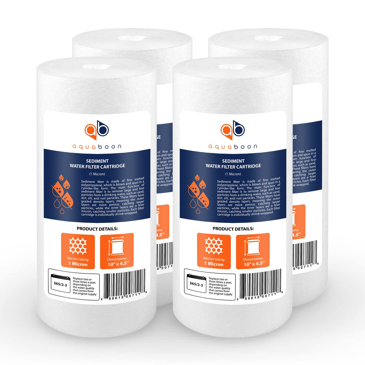 Aquaboon 1 micron sediment filter 10x4.5 capturing sediment and rust for clearer water
