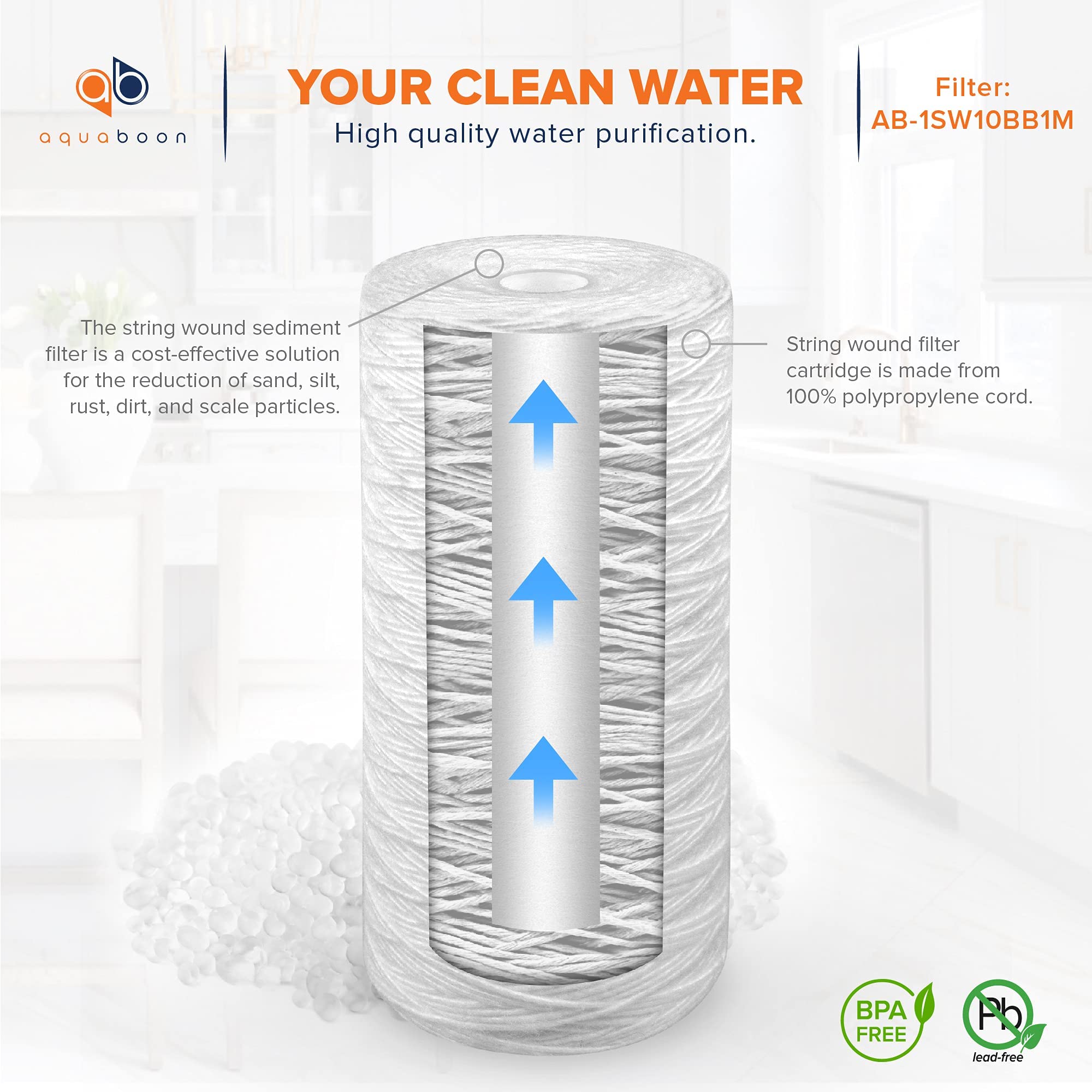 Aquaboon well-water system cartridge installed under sink.