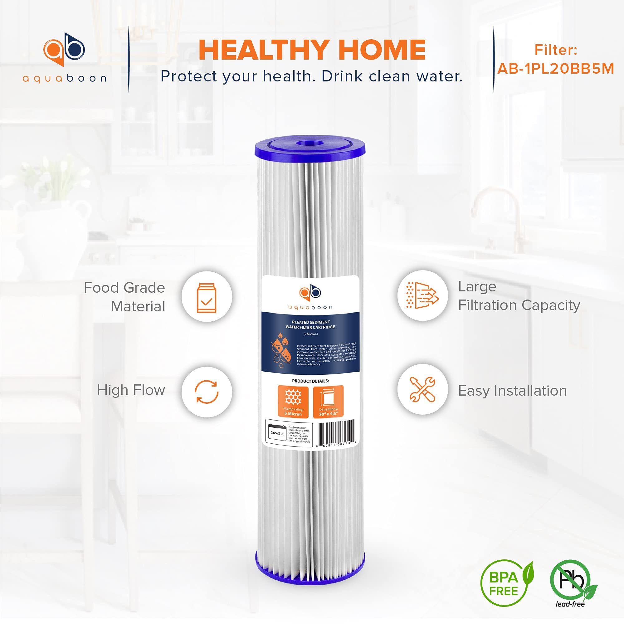 Aquaboon pre-filter for a whole-home system protects downstream appliances