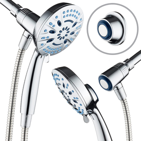 AquaCare Magneton 5-inch face delivers broad spray for a full-body rinse.