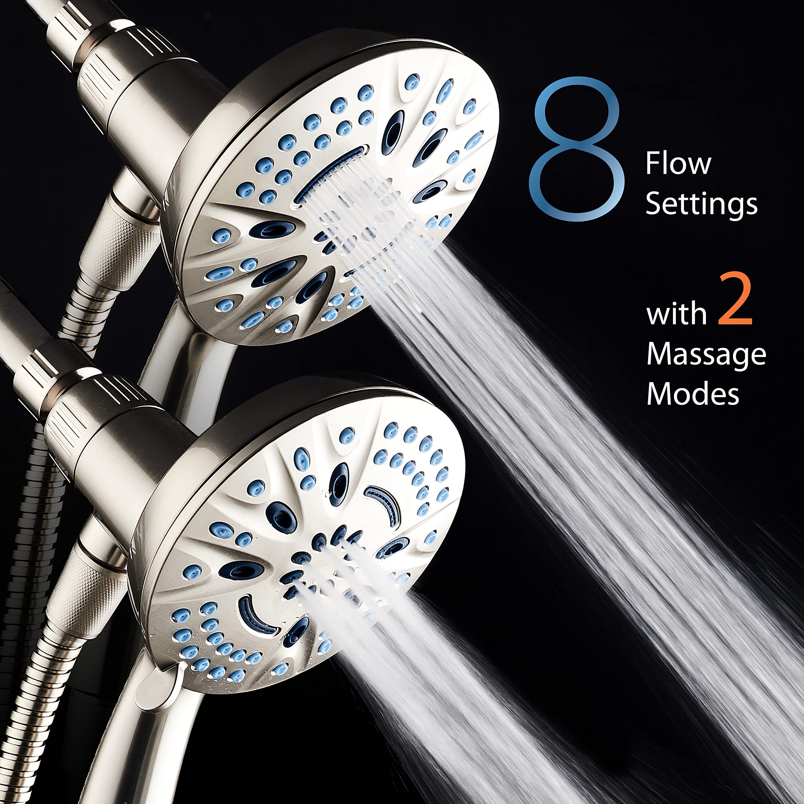 AquaCare Magneton 72-inch hose extends reach for flexible bathing.