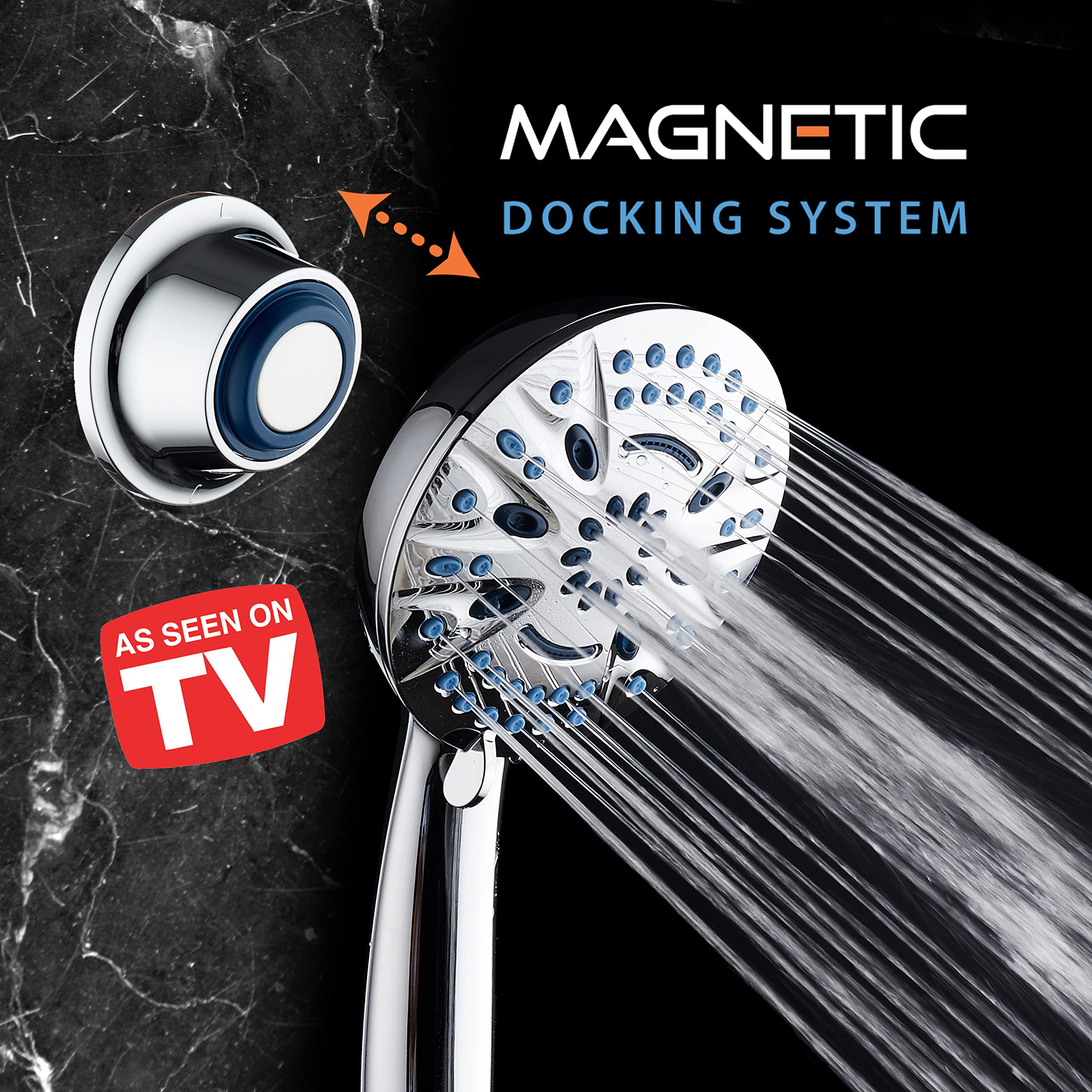 AquaCare Magneton 8 settings offer massage, mist, and rainfall options.