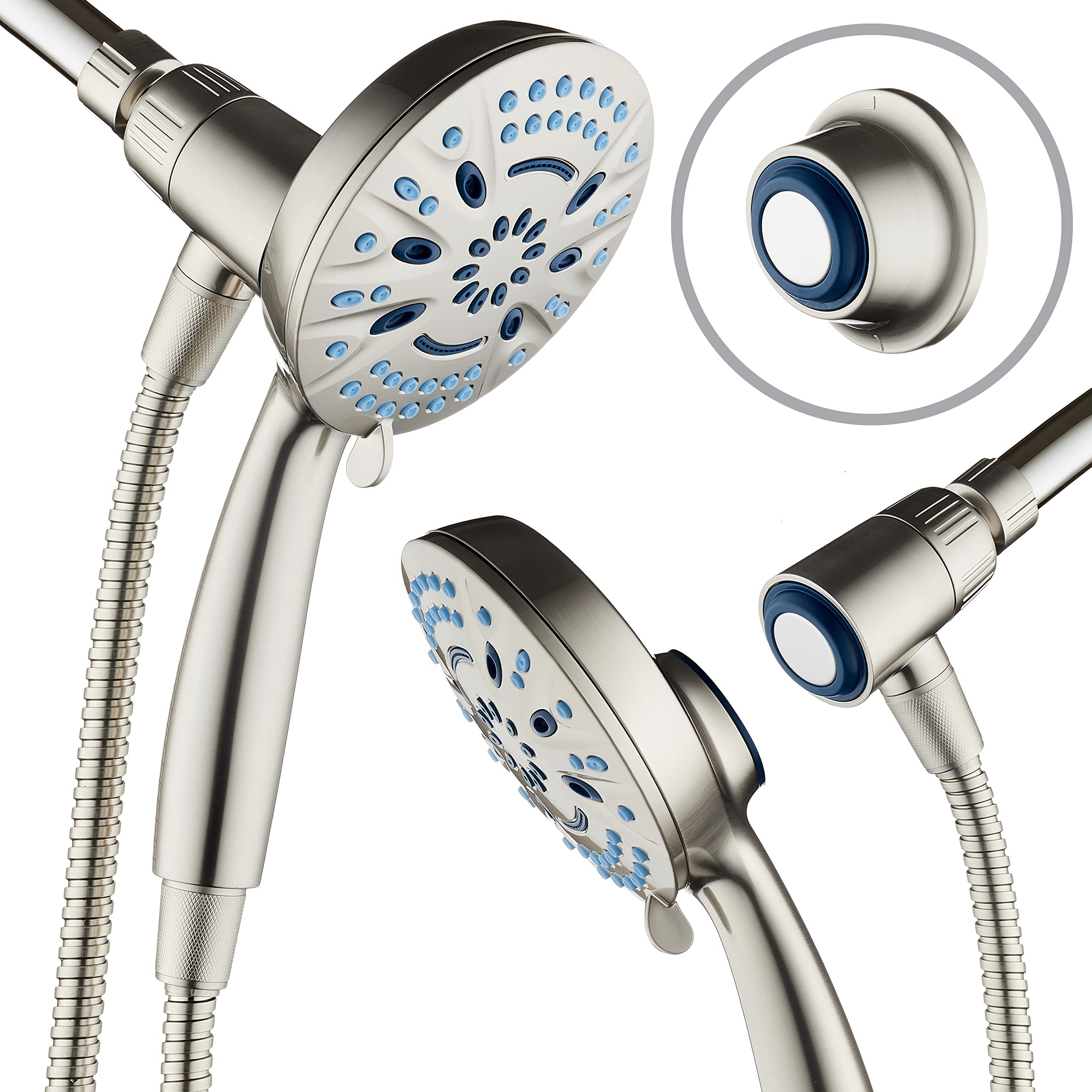 AquaCare Magneton high-pressure shower head with a 5-inch face for full body coverage.