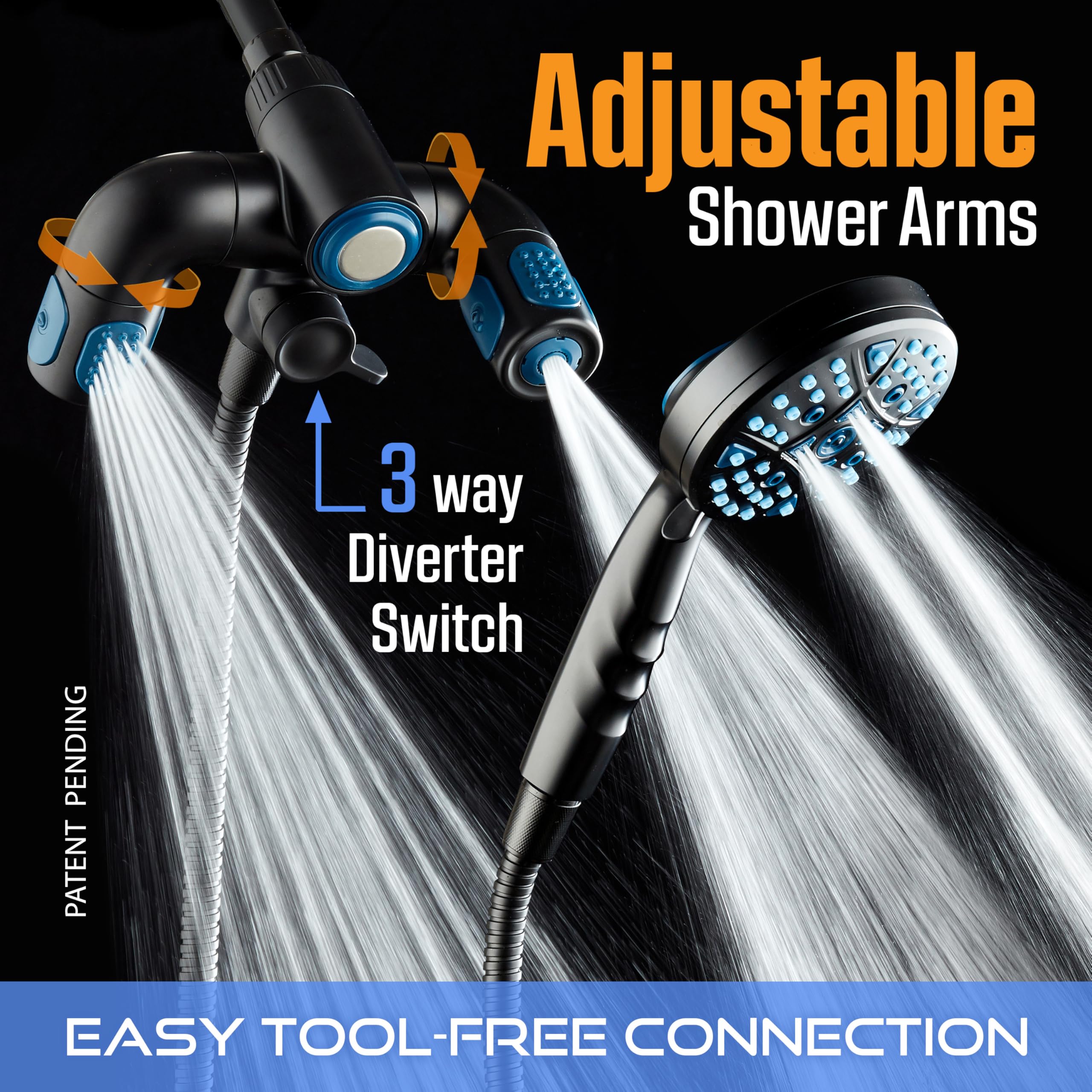 AquaCare Polaris ergonomic handle improves control during showers