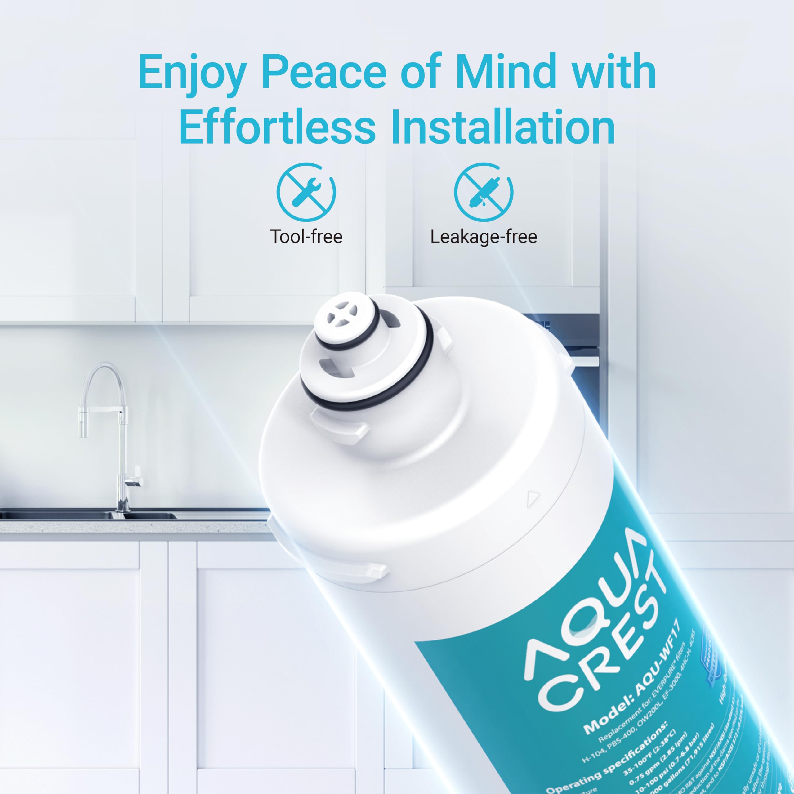 Filtration cartridge delivering reduced chlorine taste and odor in water.