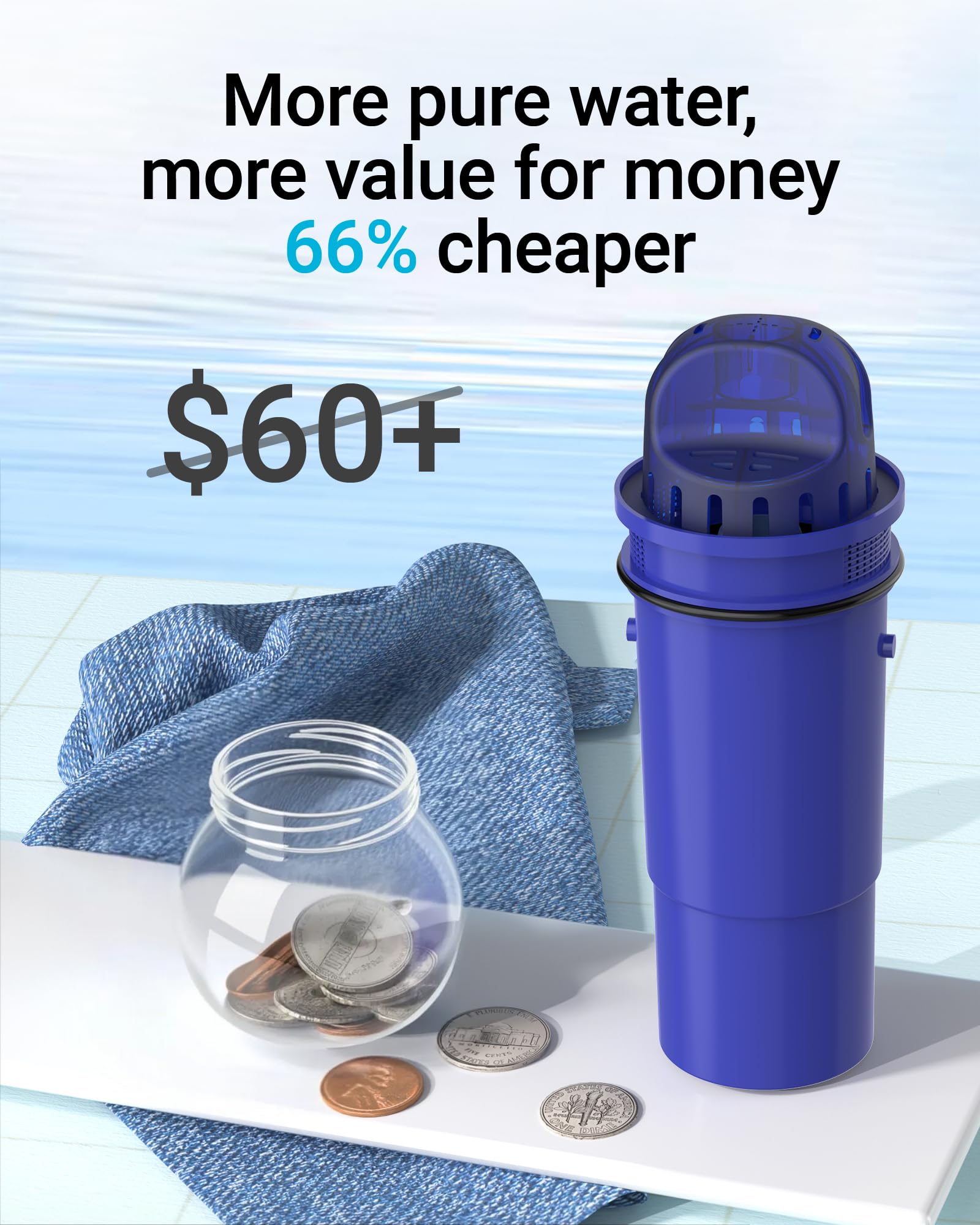 Compatible with PUR pitchers and dispensers for easy replacement