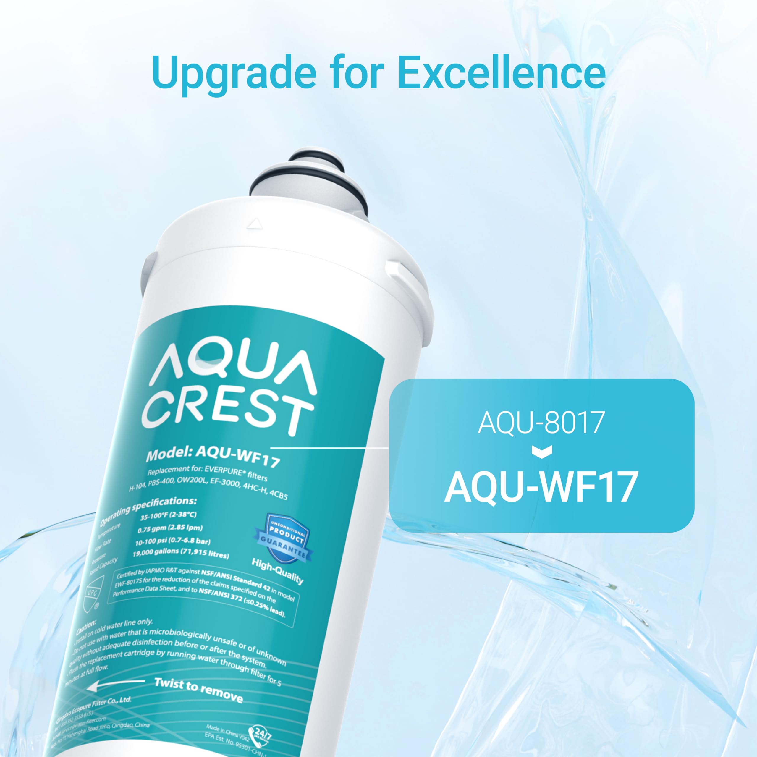 AQUA CREST cartridge shown compatible with EV9262-71 models.