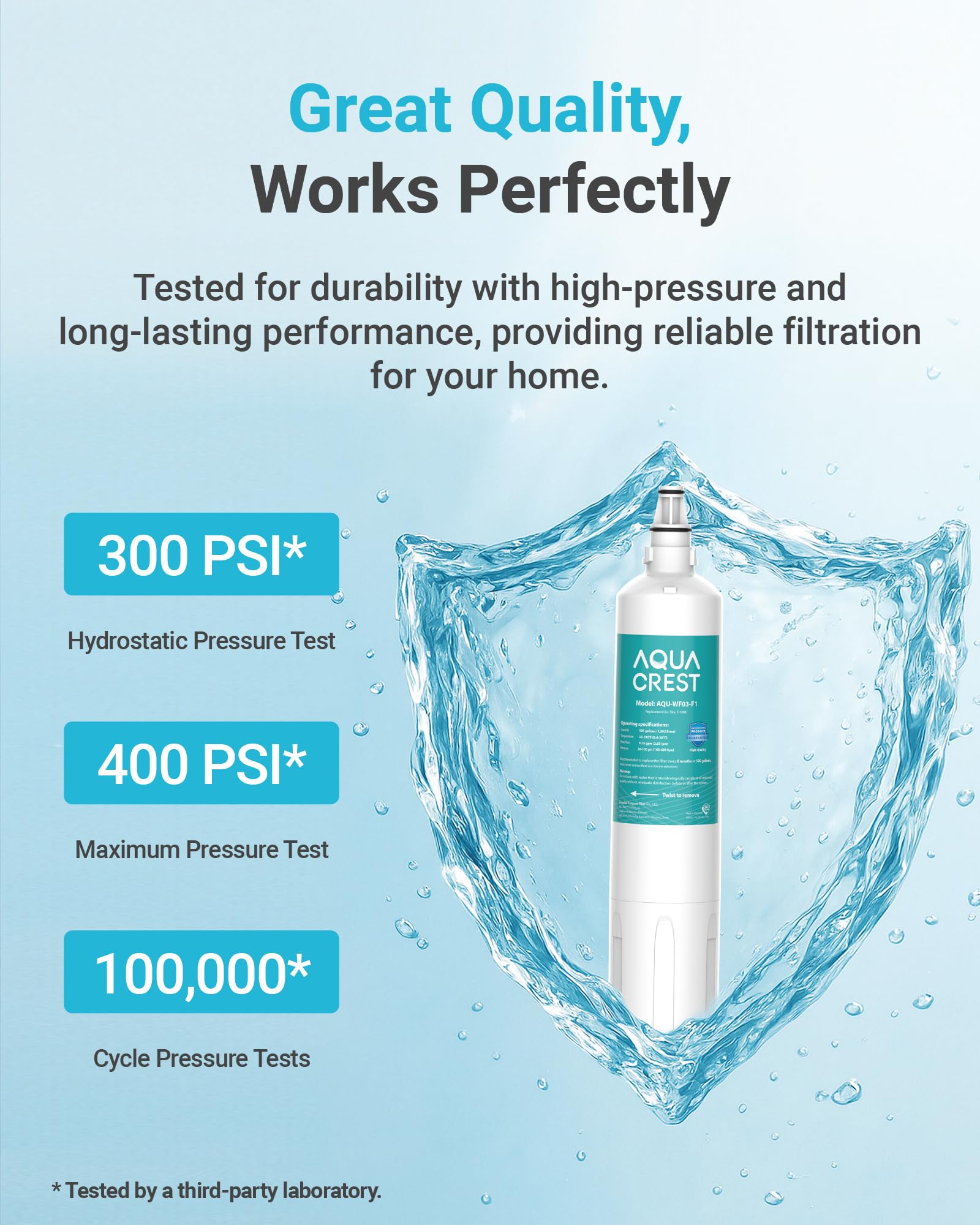 Aqua Crest F-1000 cost-effective water solution in kitchen faucet area