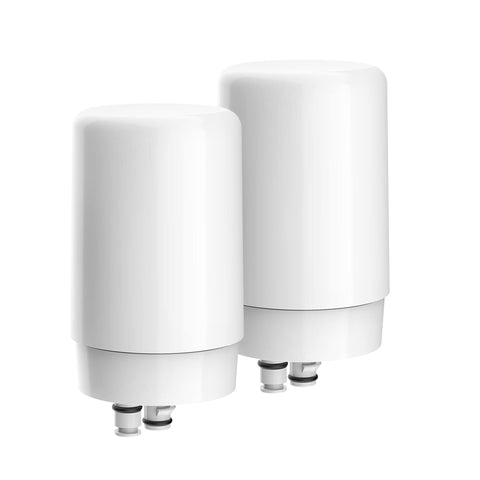 AQUA CREST faucet filter packaging shown for easy replacement and long-lasting filtration.