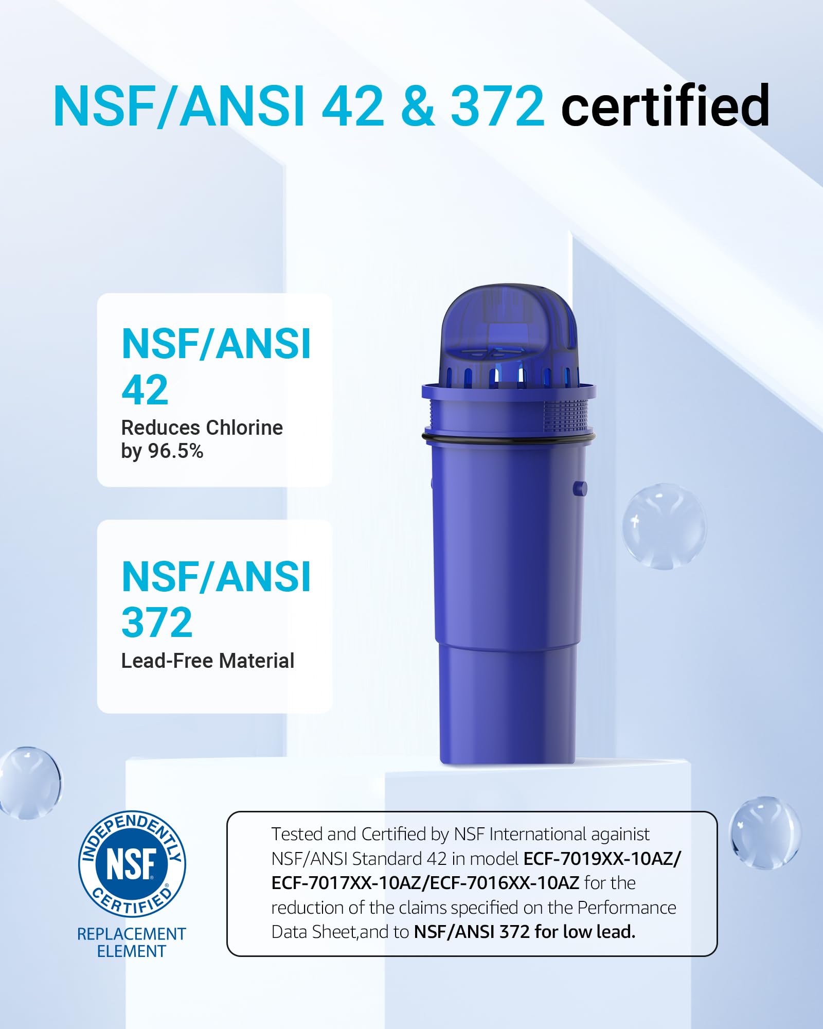 AQUA CREST filtration uses ion-exchange resin to reduce impurities and improve clarity