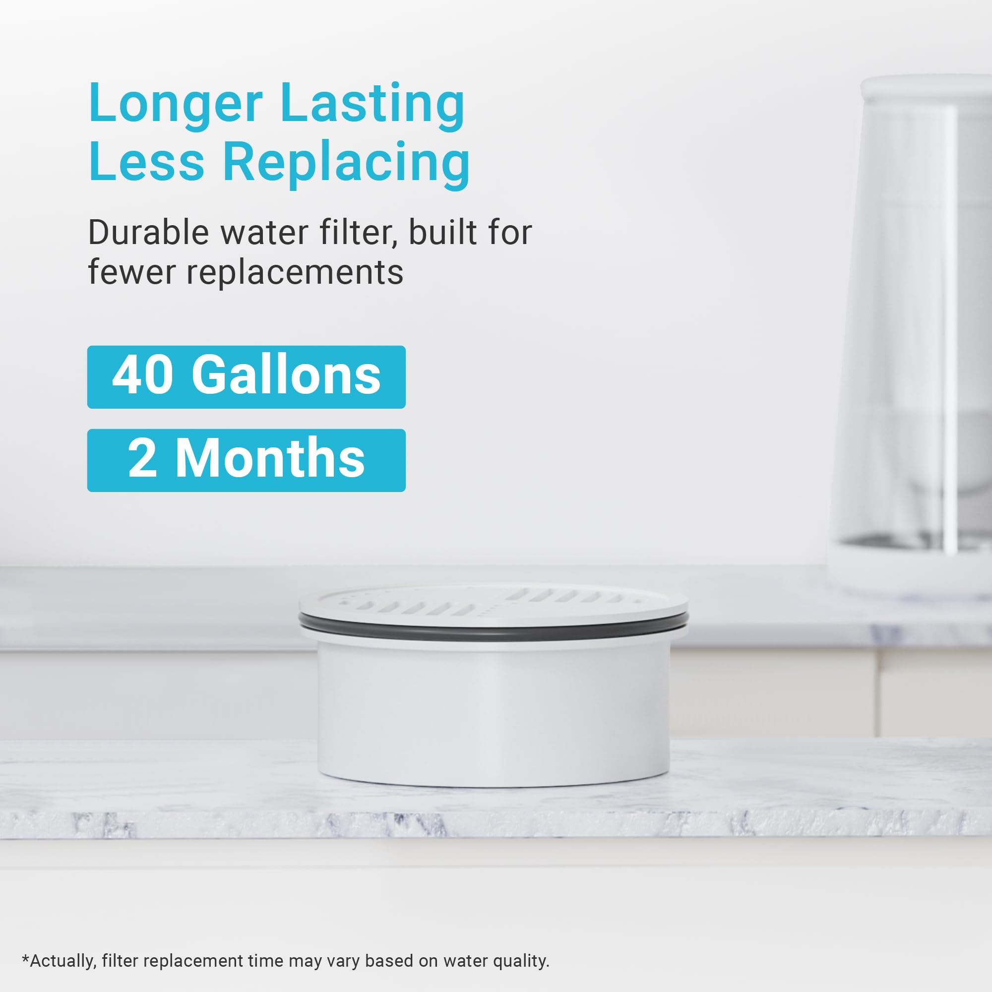 AQUA CREST LS filter core assembly visible, emphasizing trusted filtration technology.
