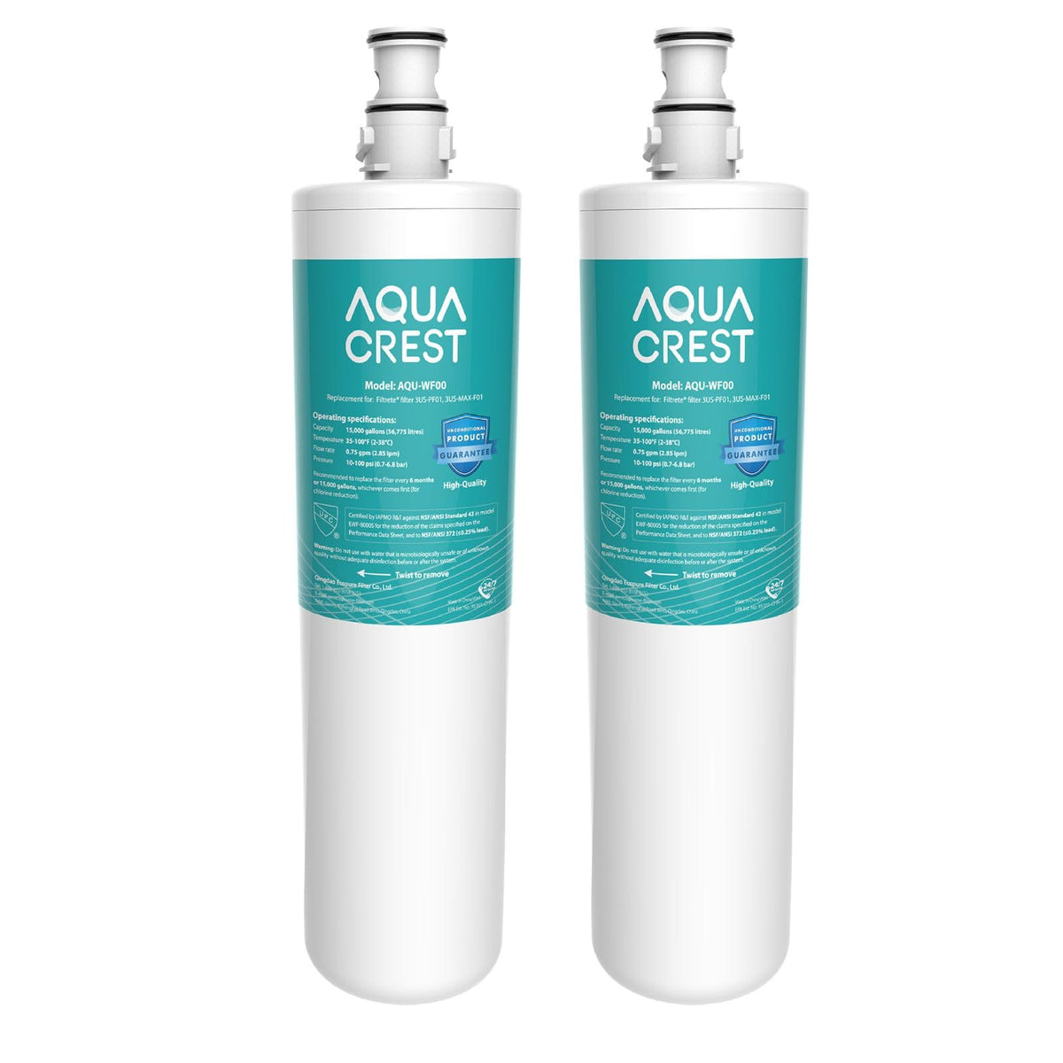 Aqua Crest aquacrest-under-sink-filter-pack-2 improves home water quality.