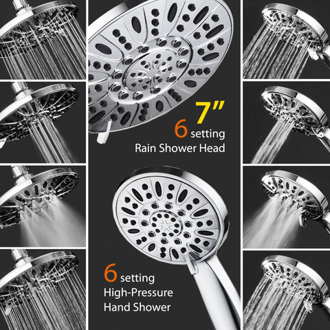 Aquadance 3-way water diverter makes switching showers easy and convenient.