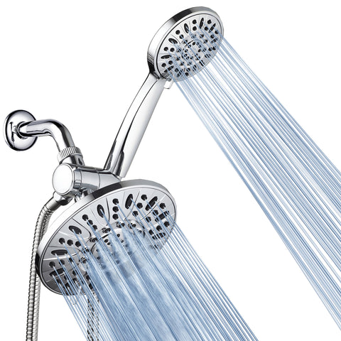 Aquadance 7-inch rainfall shower head offers broad coverage for a luxurious rinse.
