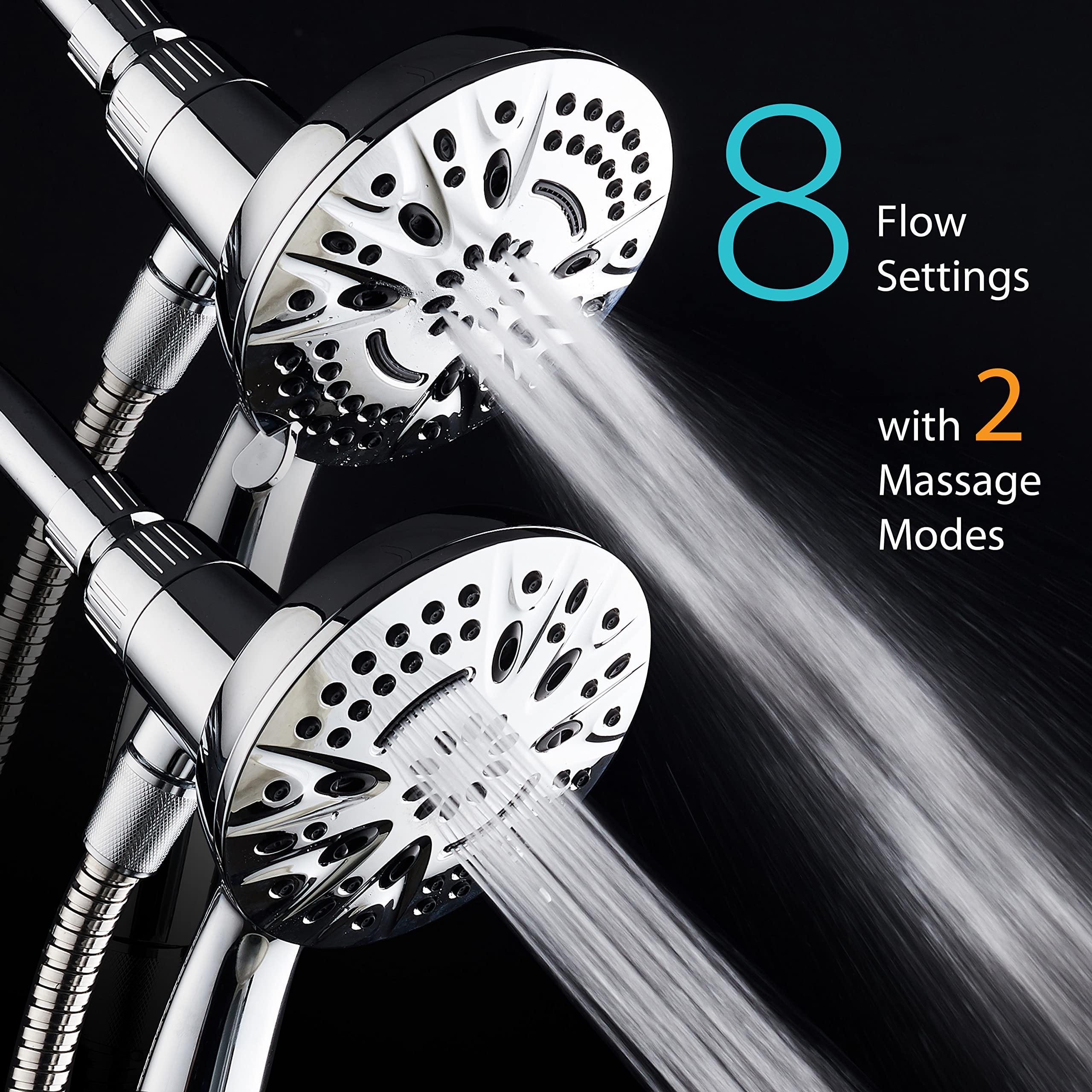 AquaDance 72-inch stainless hose for extended reach and flexible rinsing.