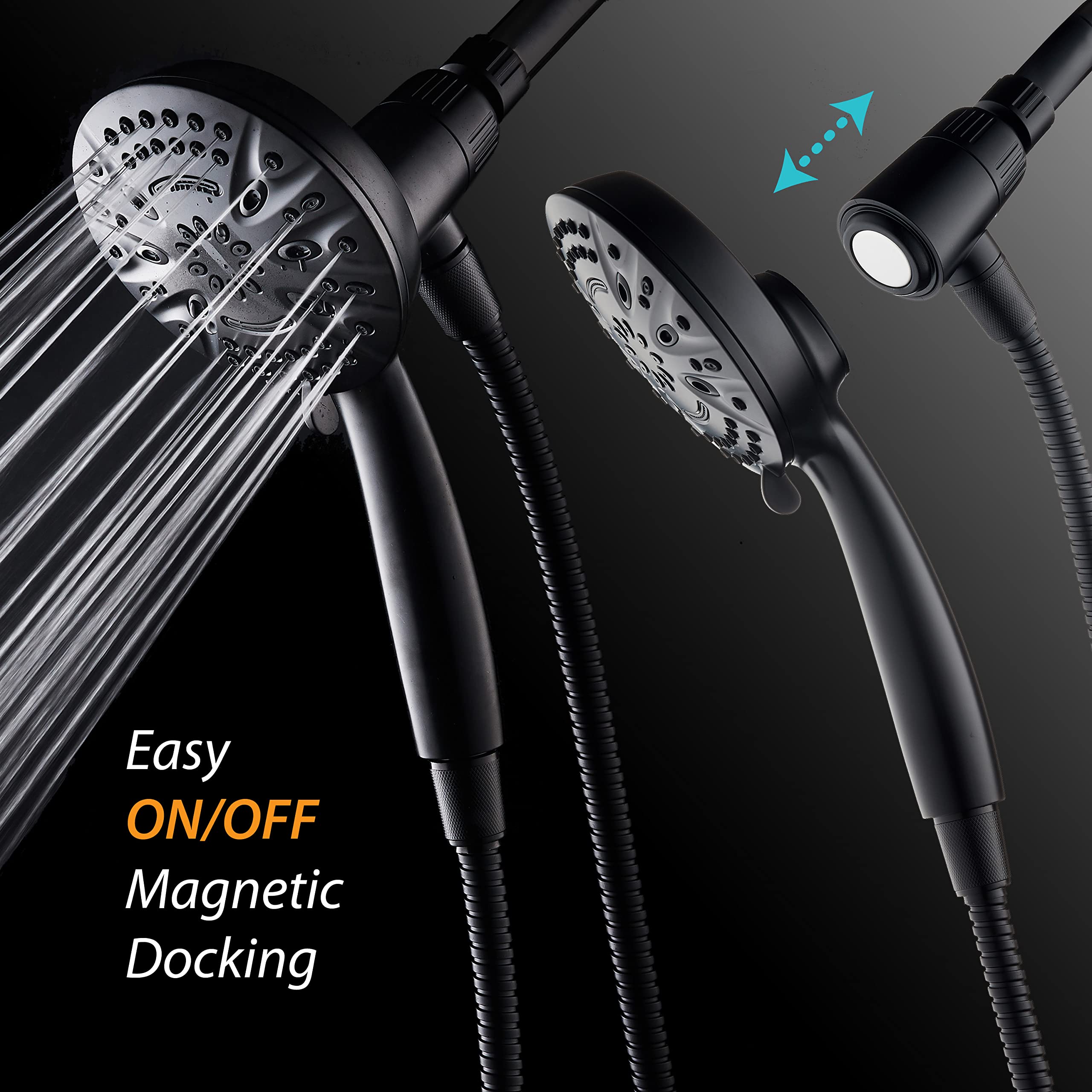 AquaDance 8 settings dial enables customizable massage and rainfall experiences.