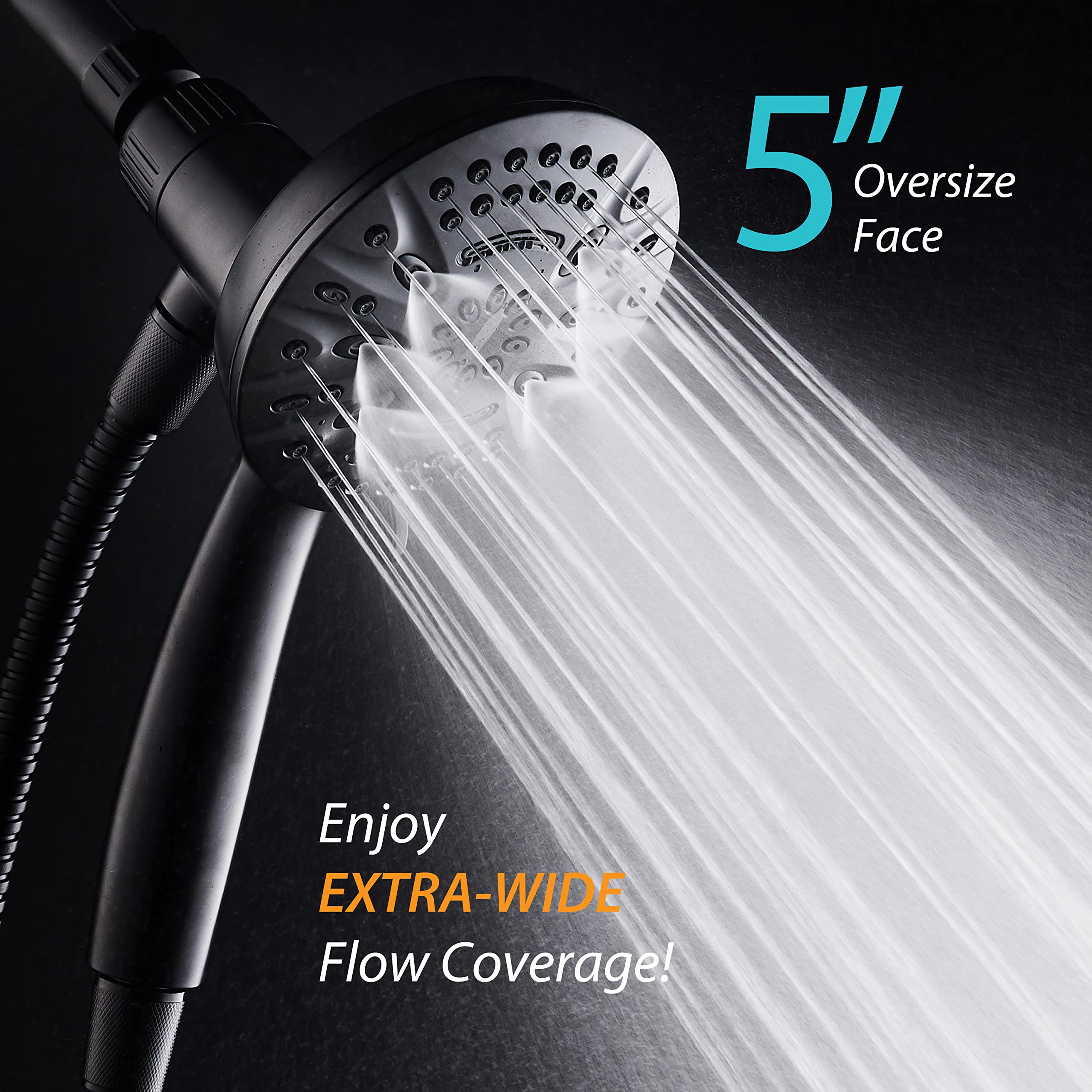 AquaDance angle adjustable magnetic bracket supports overhead or handheld use.