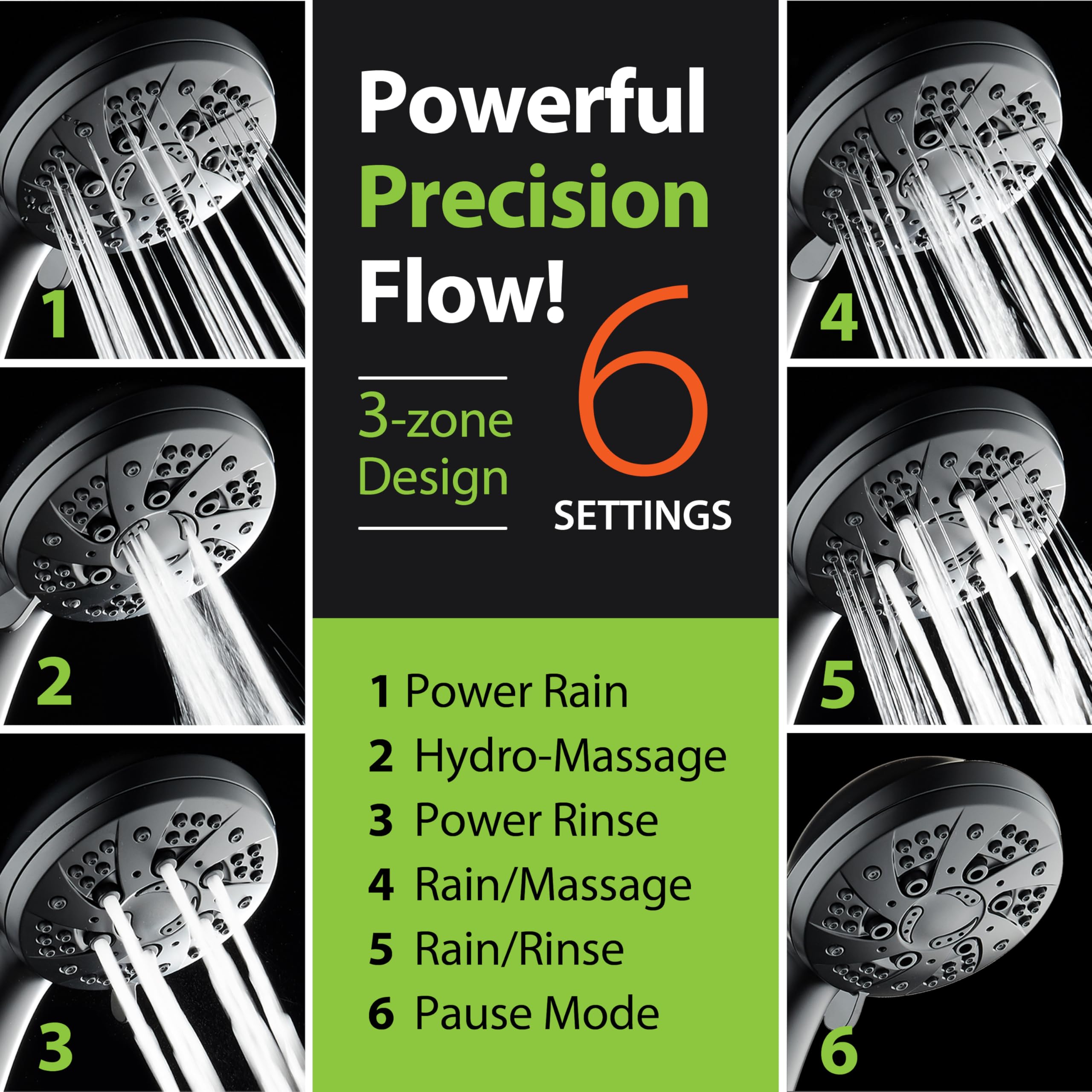 AquaDance bathroom setup featuring matte black handheld shower head for modern style.