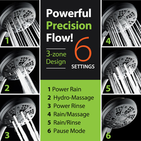 AquaDance bathroom setup featuring matte black handheld shower head for modern style.
