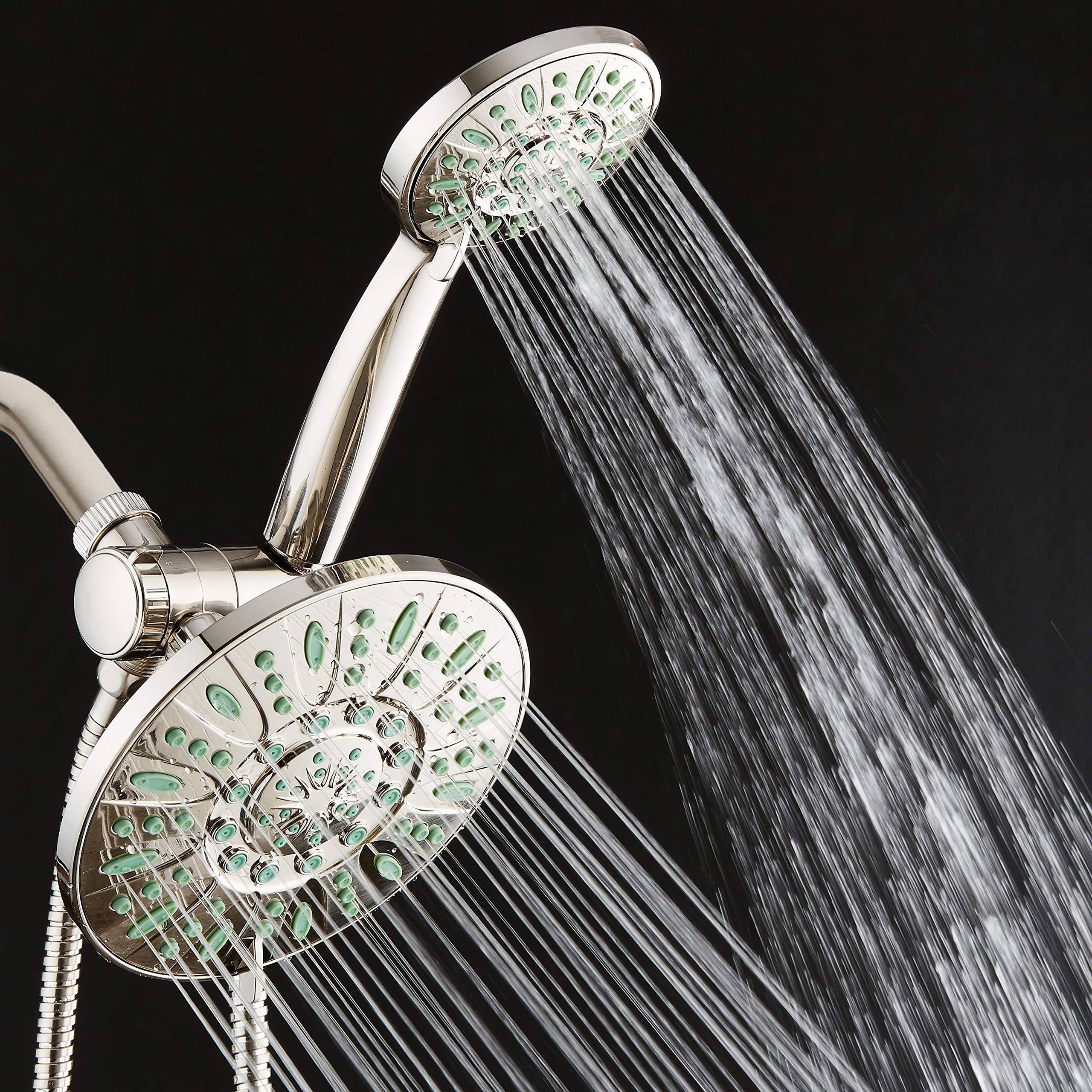 AquaDance brushed nickel finish adds modern style and durability to the shower head.