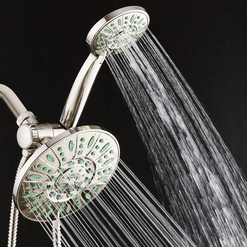 AquaDance brushed nickel finish adds modern style and durability to the shower head.