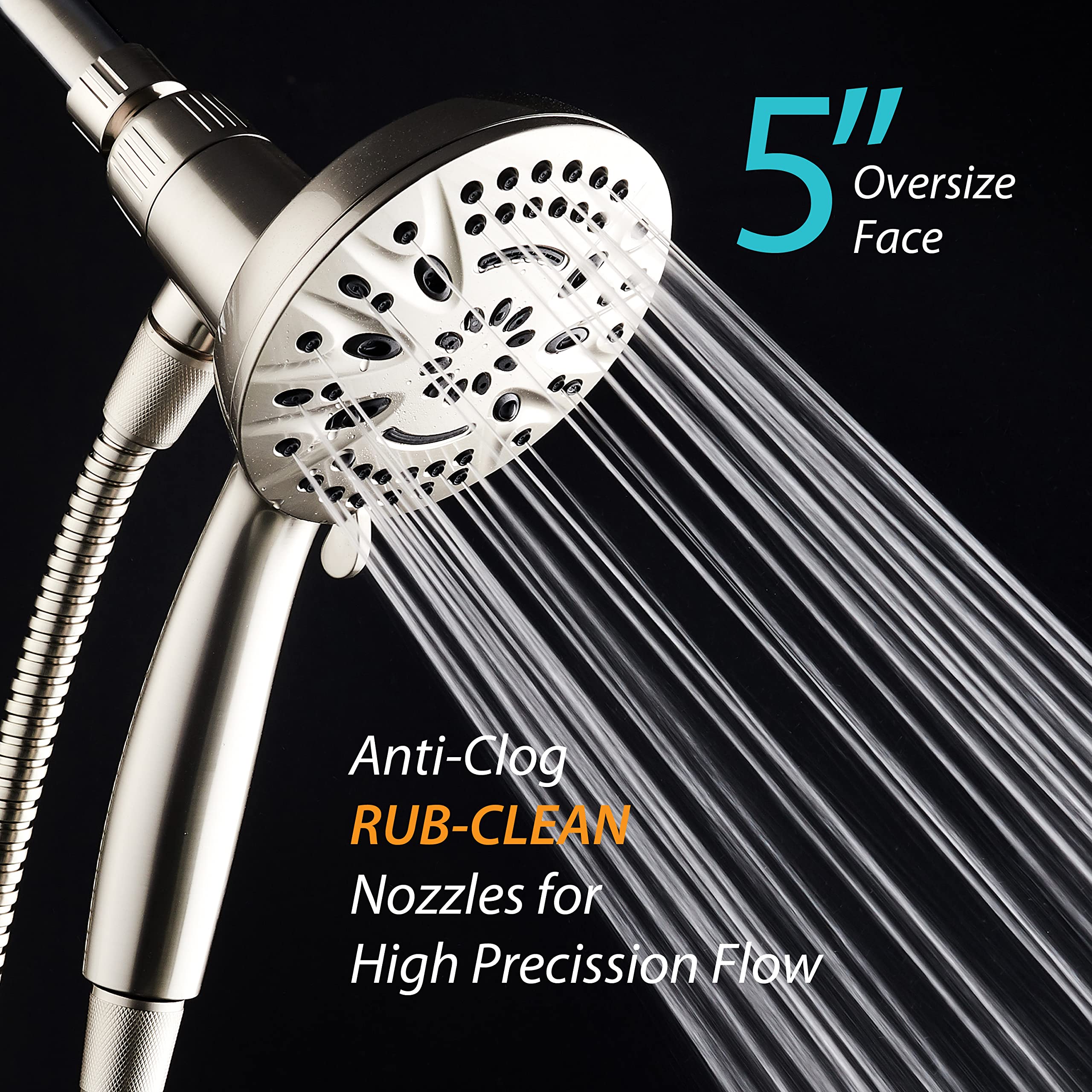 Tools-free installation on a standard shower arm
