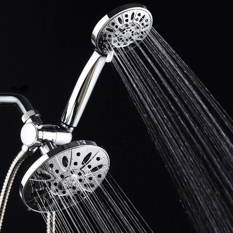 AquaDance patented 3-way diverter directs water to one or both heads