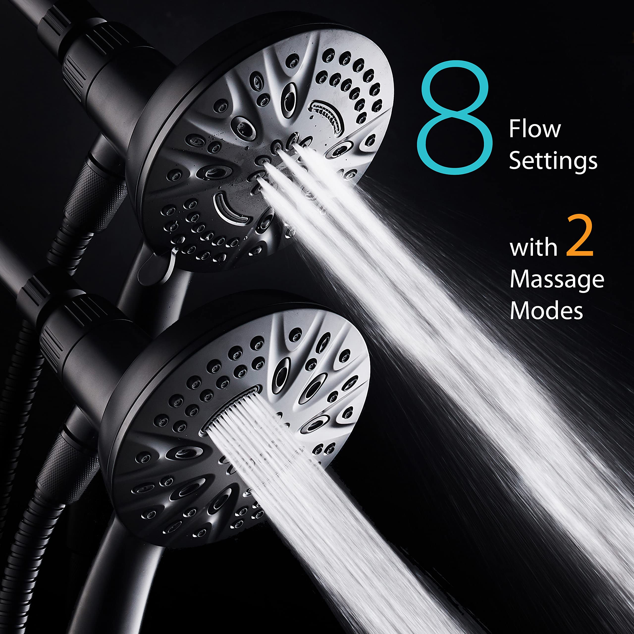 AquaDance 72 inch hose adds reach for versatile showering tasks.