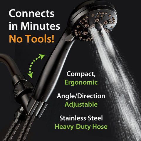 AquaDance 5-foot reinforced stainless steel hose offers flexible reach and mobility