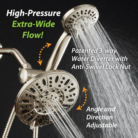 AquaDance stainless steel 5-foot hose provides durable length with brass fittings.