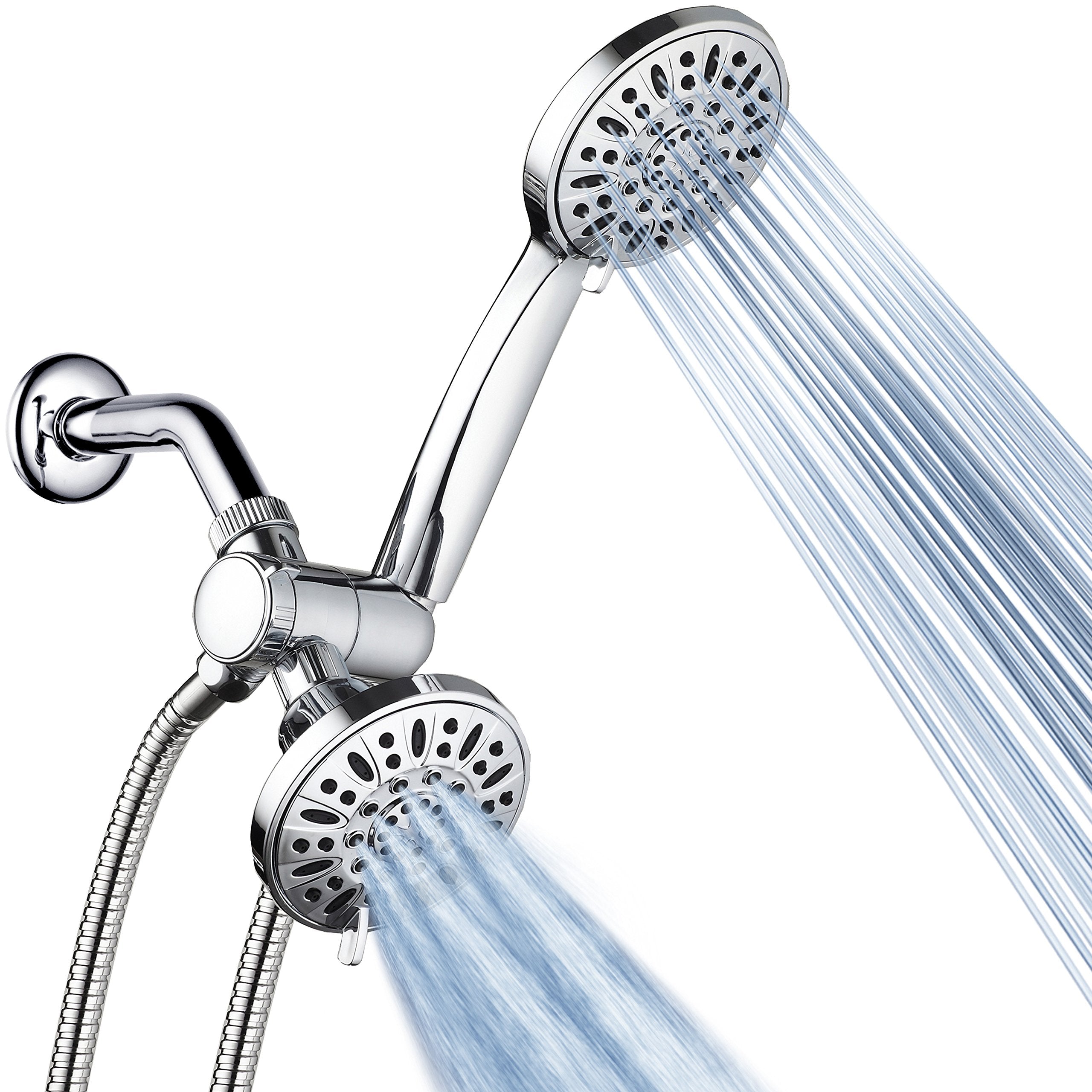 AquaDance Total Chrome rain shower head close-up for powerful coverage and even spray