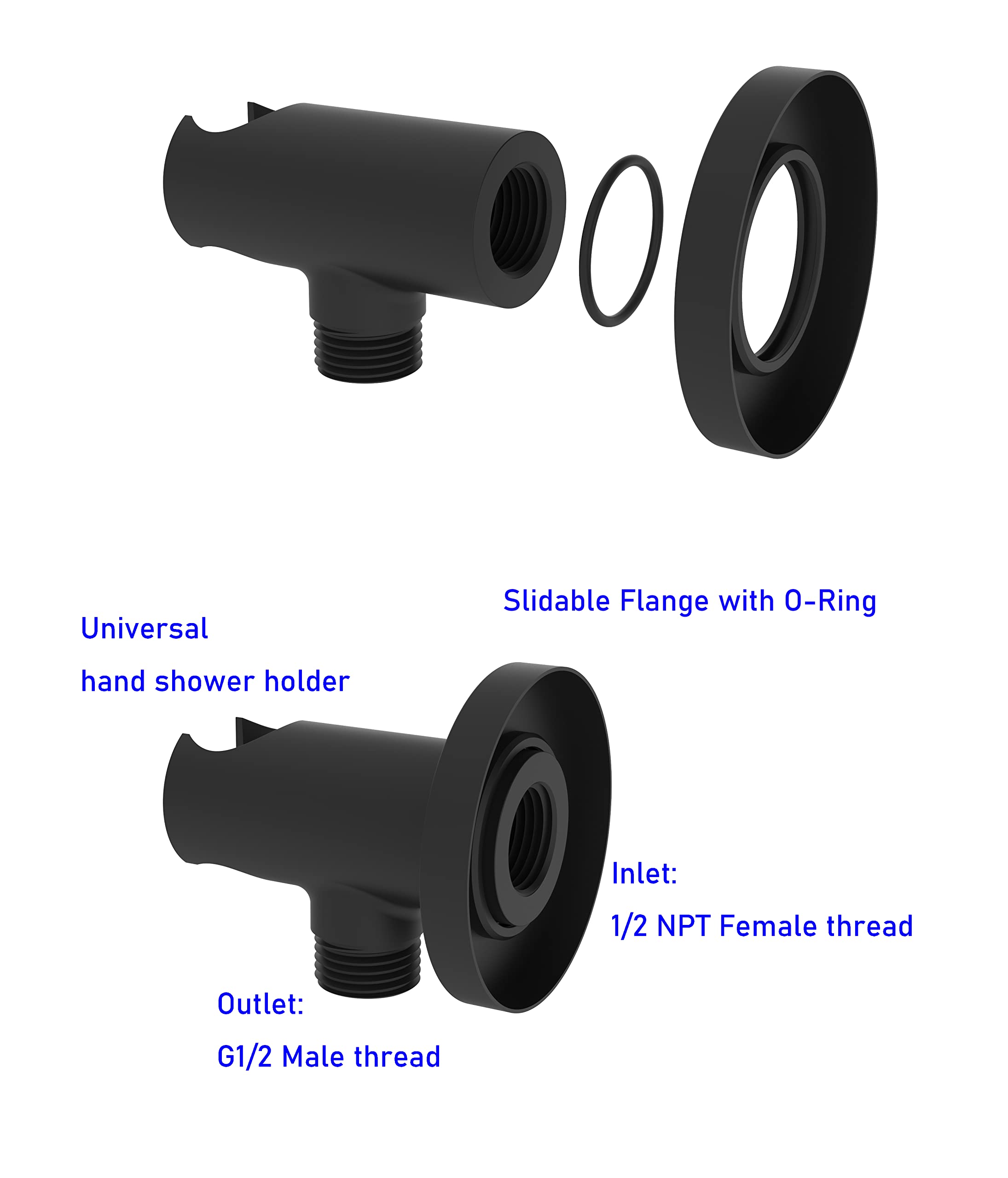 AQUAIAW 1/2 NPT inlet compatible with standard in-wall pipes for installation.