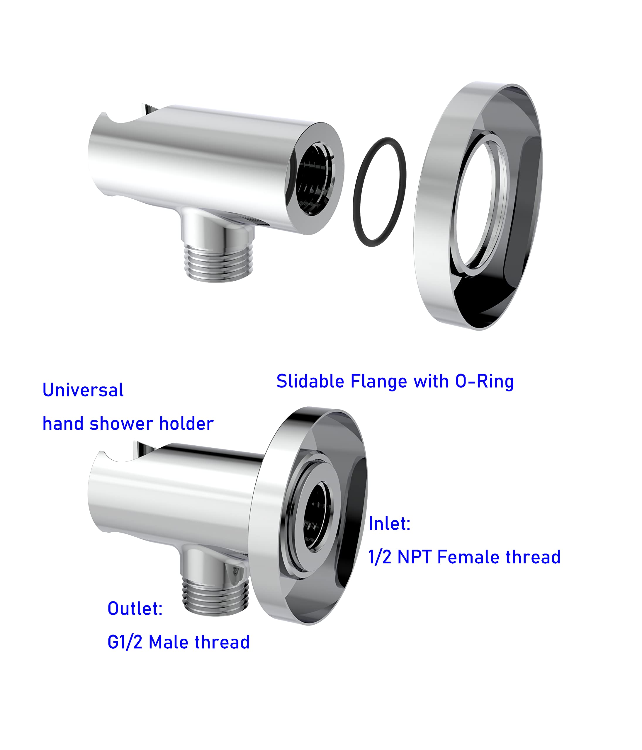 1/2 NPT female inlet for in-wall plumbing