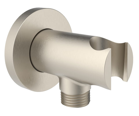 Aquaiaw wall supply elbow with O-ring flange for a secure in-wall connection.