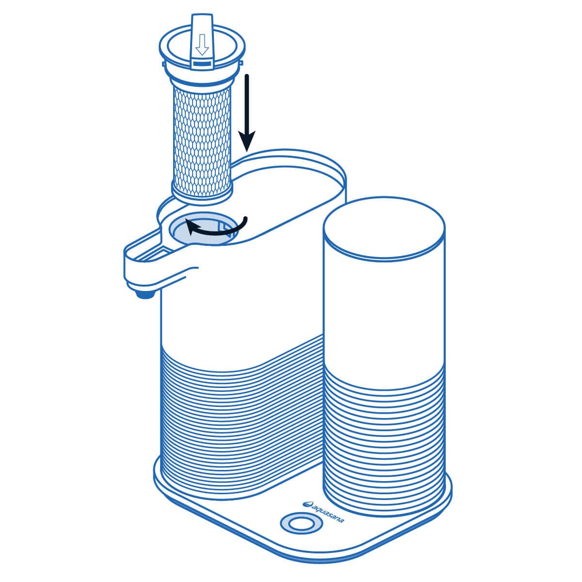 Aquasana carbon block filter removes impurities to improve flavor.
