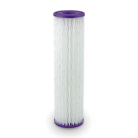 Aquasana post-filter for the whole-house system enhances water clarity by removing fine particulates.