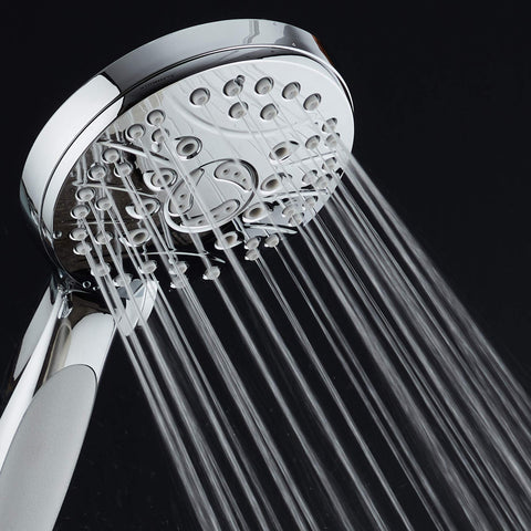 AquaSpa 6-setting dial close-up illustrating powerful rinse and massage options.