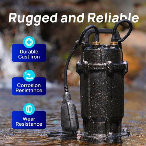 AQUASTRONG cast-iron body emphasizes durability for challenging wastewater tasks